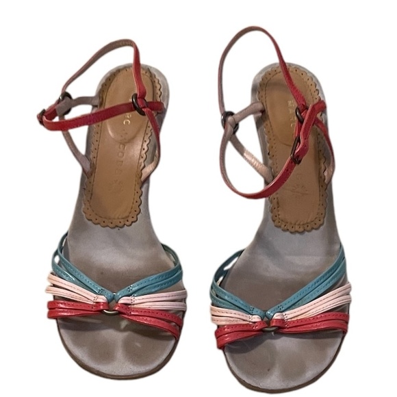 Marc Jacobs Red Pink Green Strappy High Heel Sandals, Size 6 - Picture 1 of 10